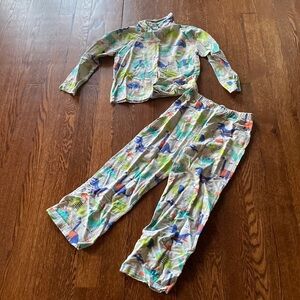 Garnet Hill Kids Dinosaur Pajama Set SIZE 8